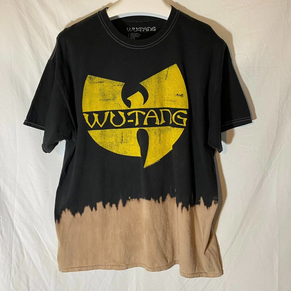 Wu- Tang Clan Tie Dye Yellow Large Logo Men's t-shirt Black & brown 2017 hip hop